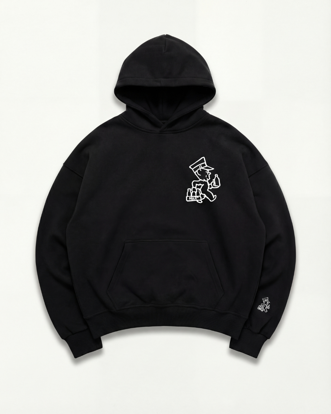 Colin Hand Drawn Hoodie - Washed Black #Colour_Washed Black