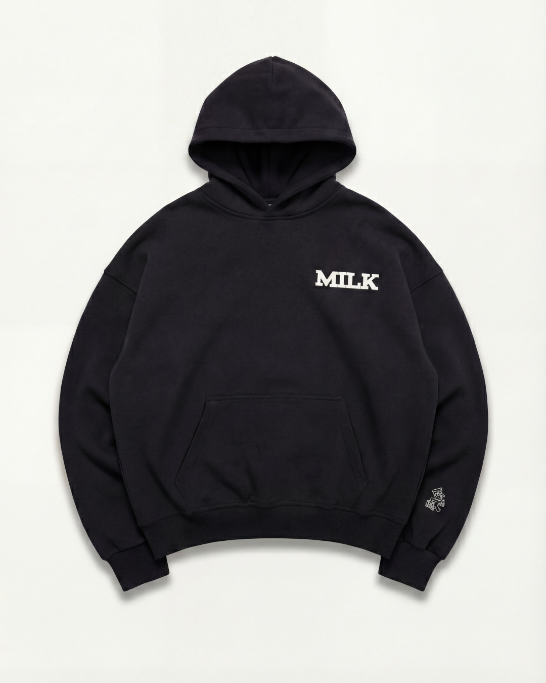 Milk Spellout Hoodie - Washed Black #Colour_Washed Black