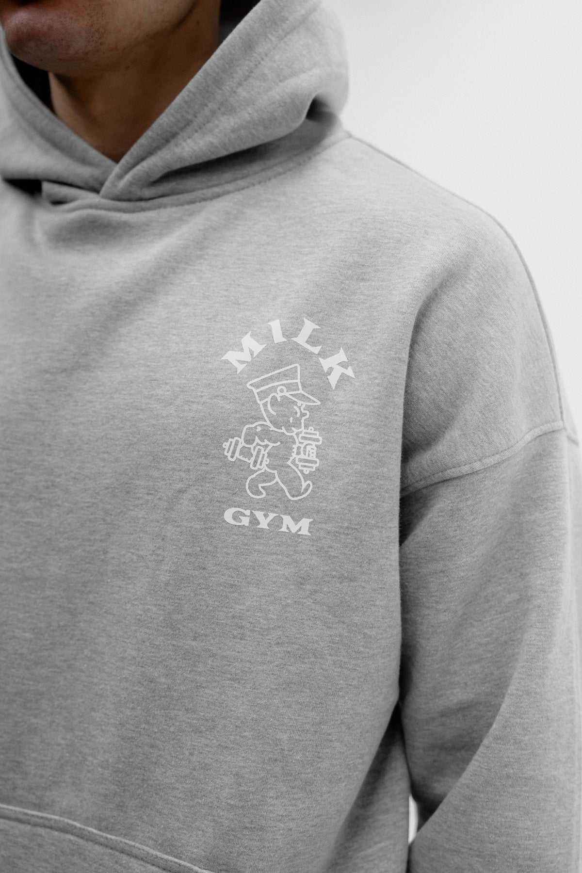 Milk Gym Hoodie - Grey #Colour_Grey
