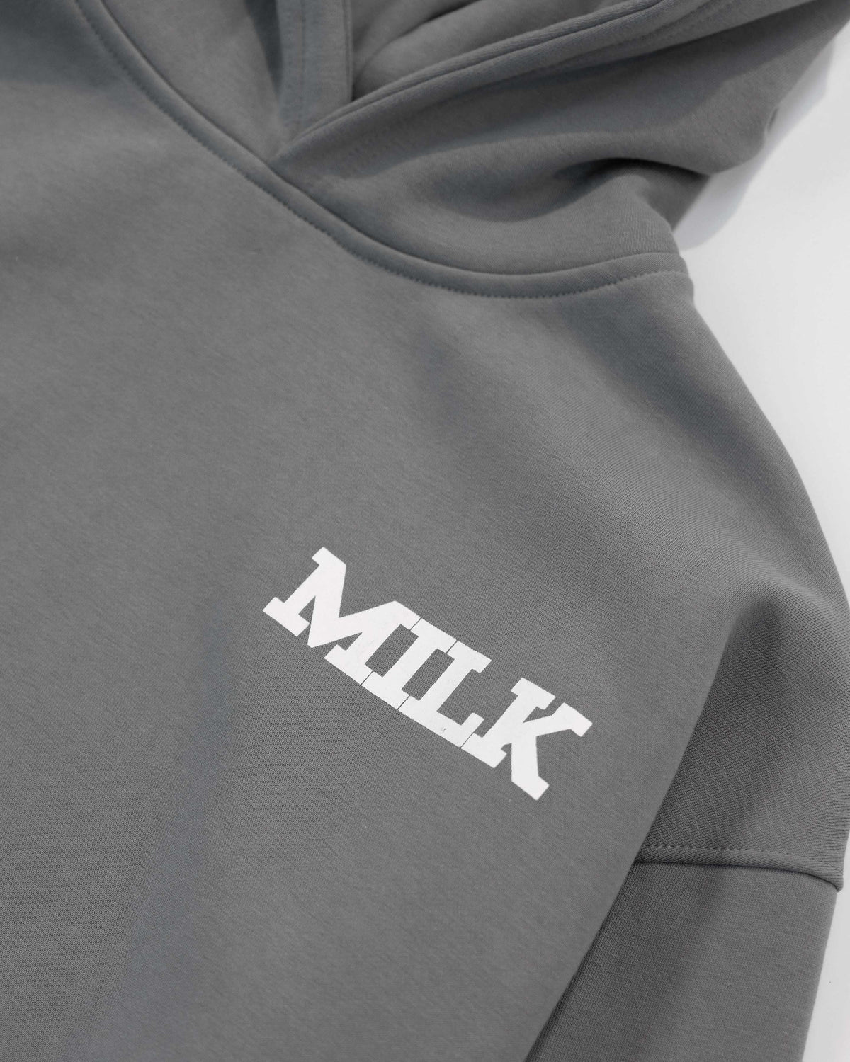 Milk Spellout Hoodie - Grey #Colour_Grey