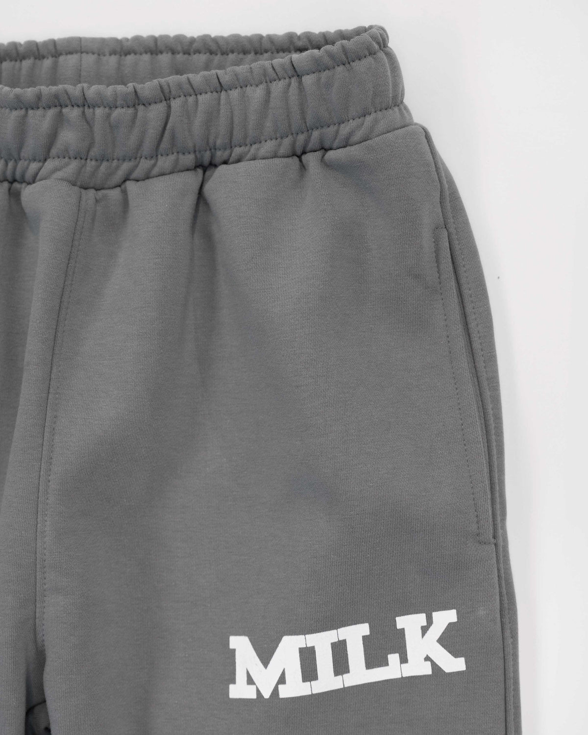 Milk Spell Out Joggers - Washed Grey #Colour_Washed Grey