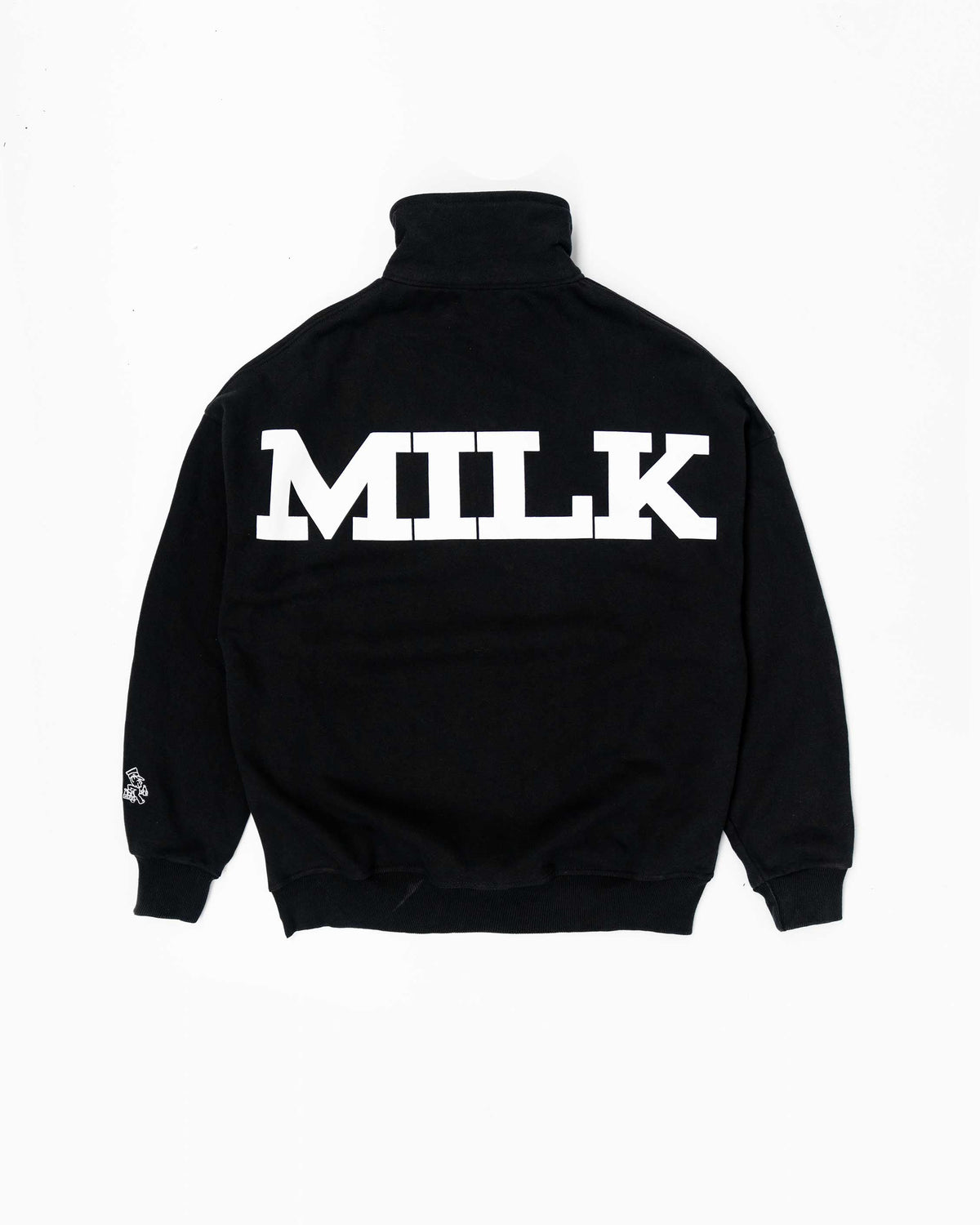Milk Spellout 1/4 Zip - Washed Black #Colour_Washed Black