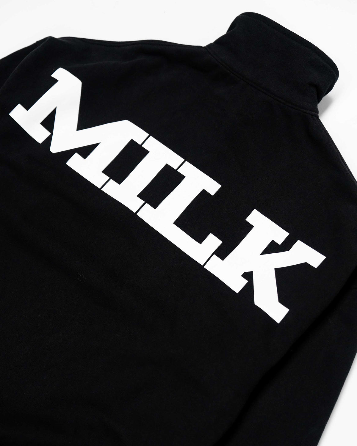 Milk Spellout 1/4 Zip - Washed Black #Colour_Washed Black