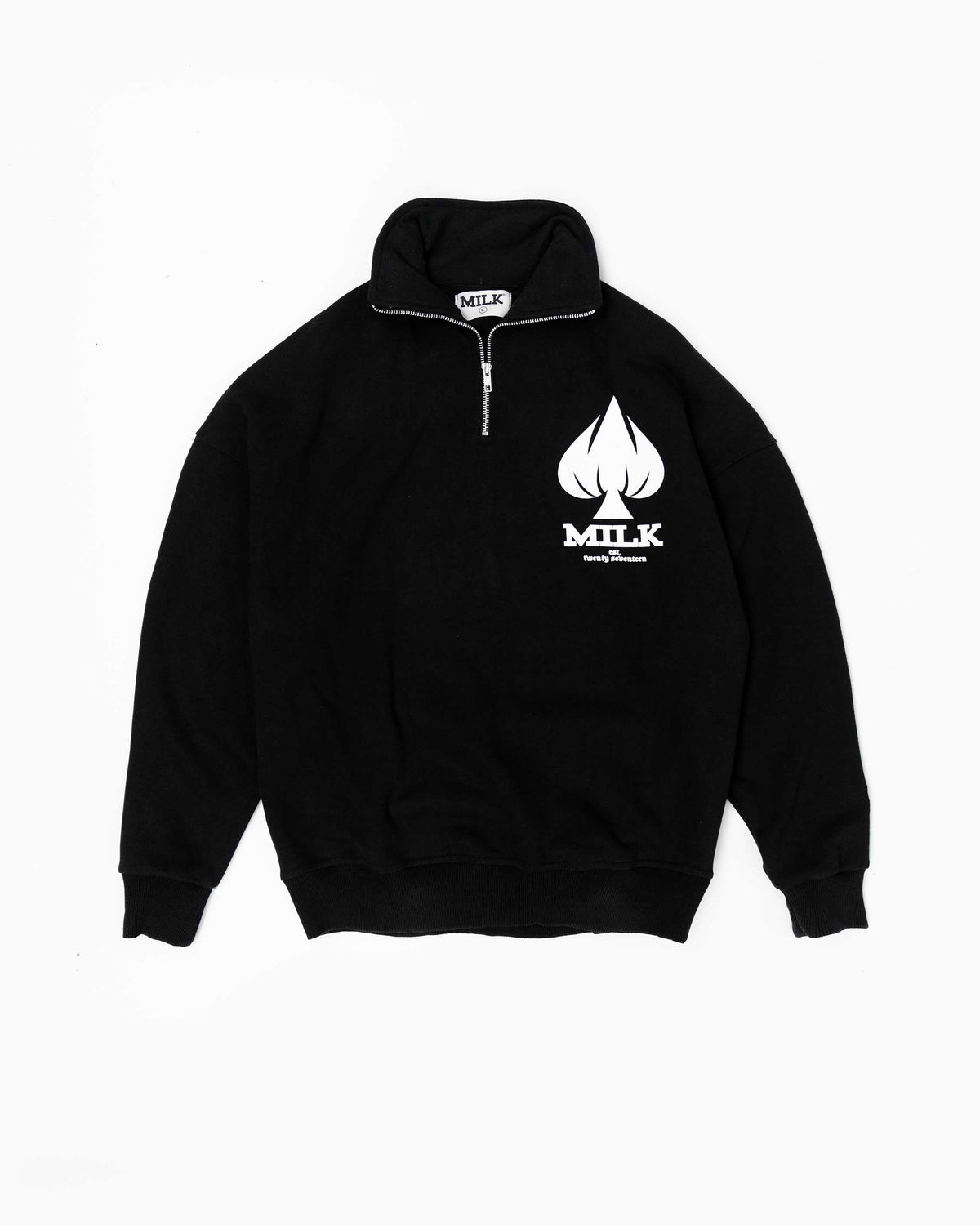 Ace Of Spades 1/4 Zip - Washed Black #Colour_Washed Black