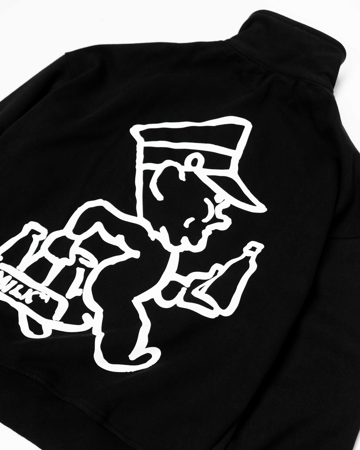 Colin Hand Drawn  1/4 Zip - Washed Black #Colour_Washed Black