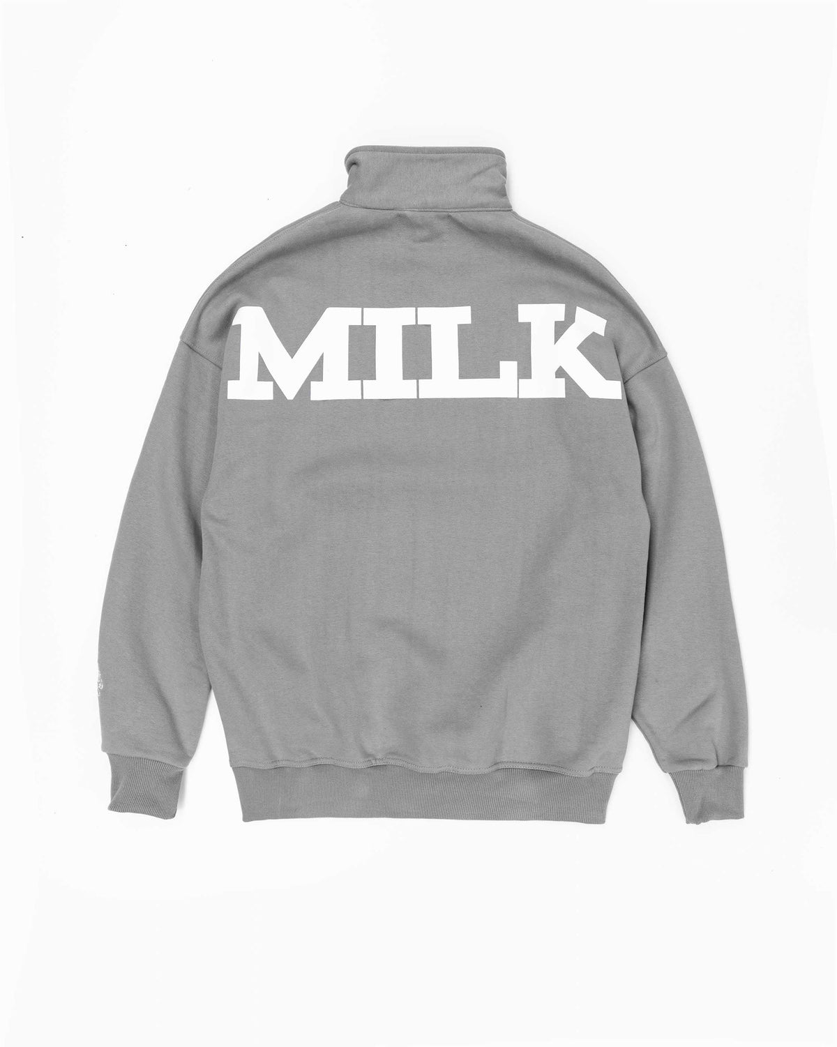 Milk Spellout 1/4 Zip - Washed Grey #Colour_Washed Grey