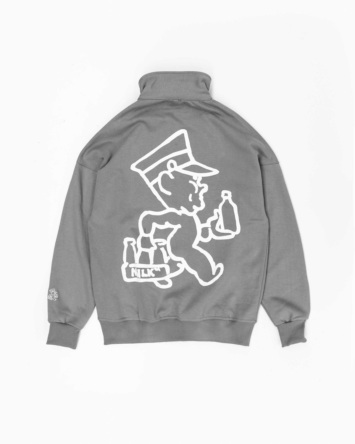 Colin Hand Drawn  1/4 Zip - Washed Grey #Colour_Washed Grey