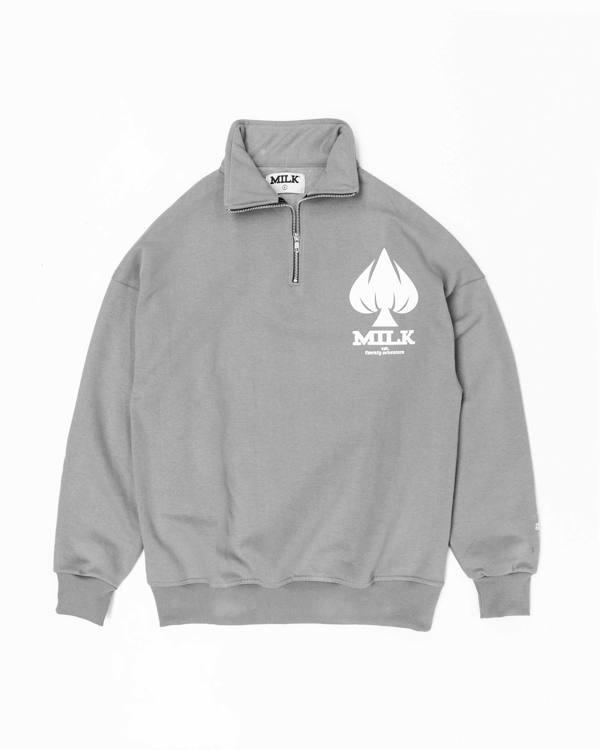 Ace Of Spades 1/4 Zip - Washed Grey #Colour_Washed Grey
