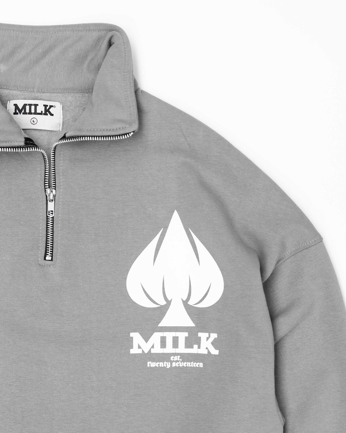 Ace Of Spades 1/4 Zip - Washed Grey #Colour_Washed Grey