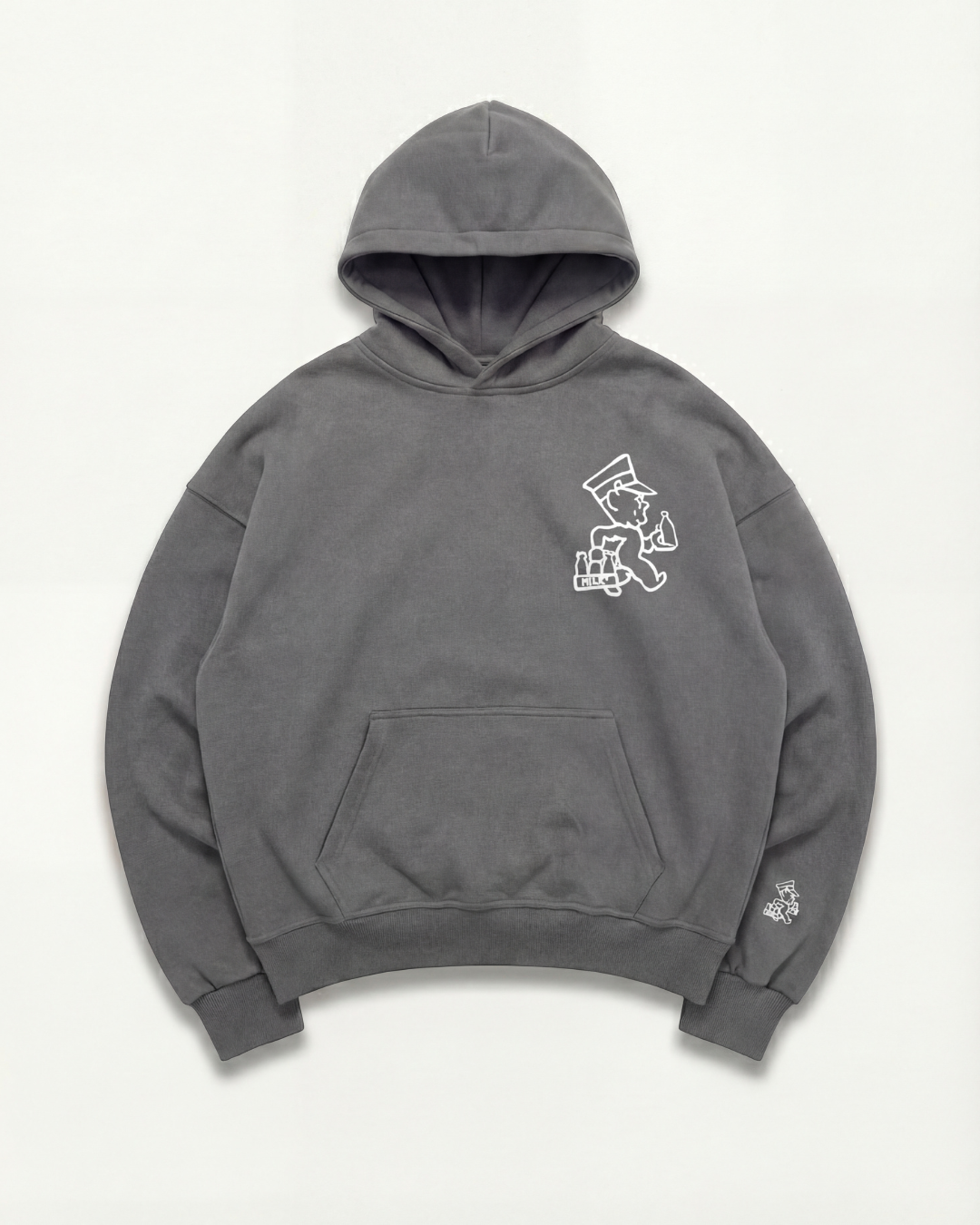 Colin Hand Drawn Hoodie - Washed Grey #Colour_Washed Grey