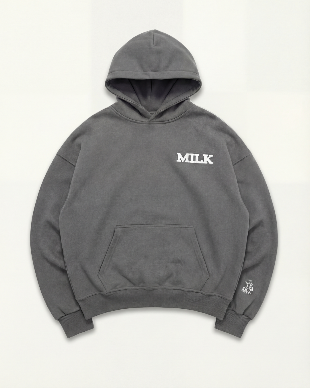 Milk Spellout Hoodie - Grey #Colour_Grey
